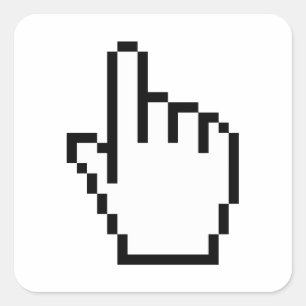 COMPUTER HAND POINTER / MOUSE CURSOR SQUARE STICKER