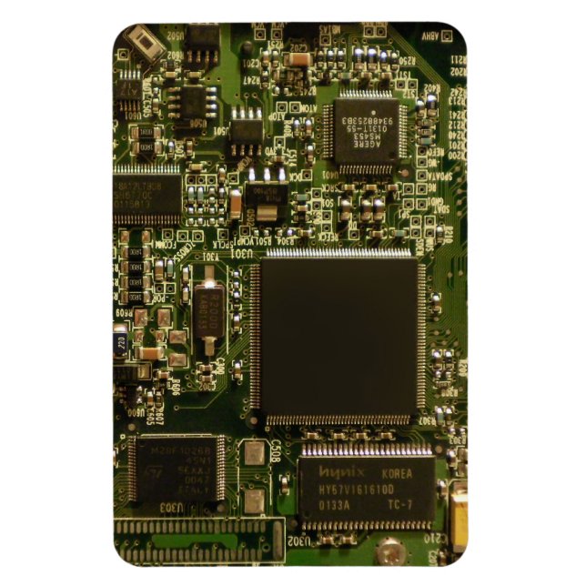 Computer Hard Drive Circuit Board - Green Magnet (Vertical)