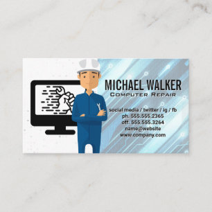 Computer Hardware Tech Support Guy Business Card