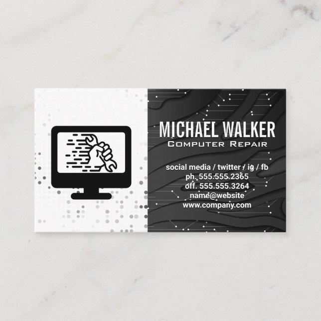 Computer Hardware | Technology Components  Business Card (Front)