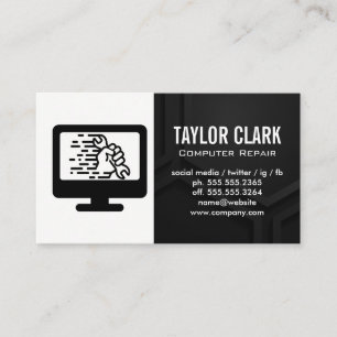 Computer Hardware Wrench in Hand Business Card
