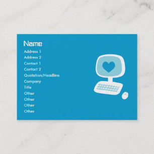 Computer Heart Business Cards