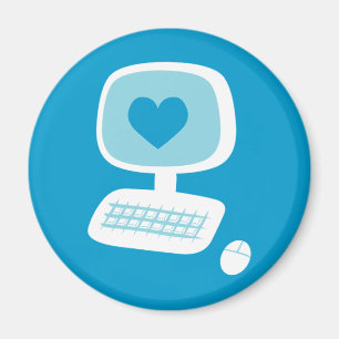 Computer Heart Magnet