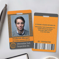 Computer IT Employee Custom Photo Bar Code Logo