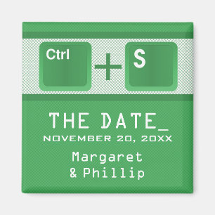 Computer Key Control Save the Date Magnet, Green Magnet