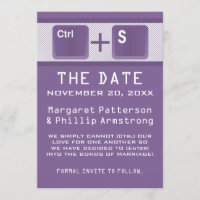 Computer Key Control Save the Date, Purple
