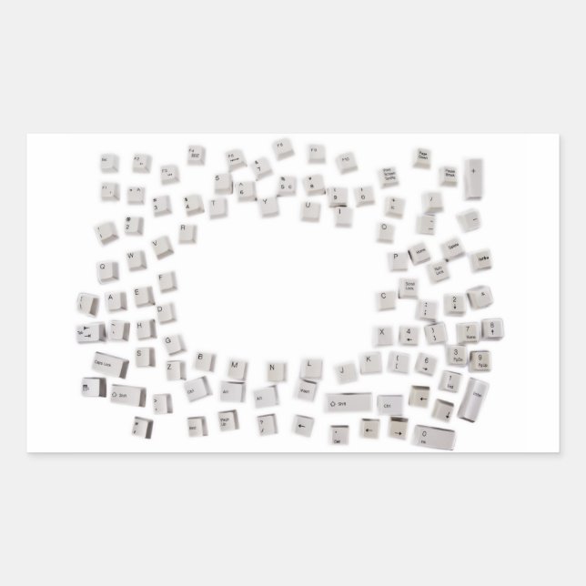 computer keyboard buttons rectangular sticker (Front)