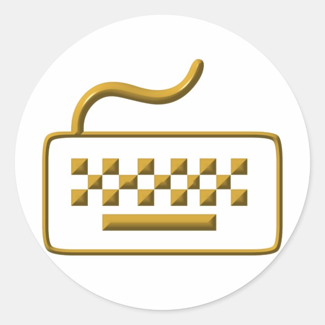 Computer Keyboard Classic Round Sticker (Front)