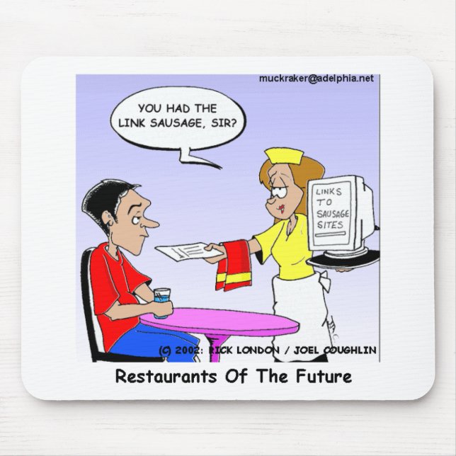 Computer Links Funny Cartoon Gifts & Collectibles Mouse Pad (Front)