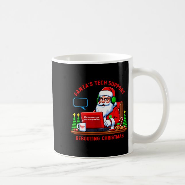 Computer Meme Funny Santa's Tech Suprt Rebooting C Coffee Mug (Right)