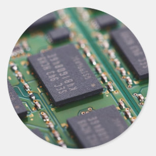 Computer Memory Chips Classic Round Sticker