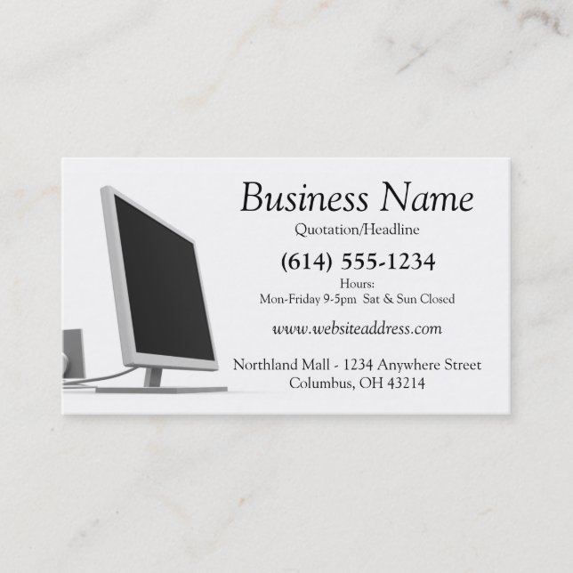 Computer Monitor Business Card Design 2 (Front)