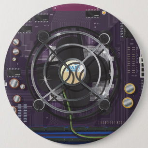 Computer Motherboard 6 Cm Round Badge