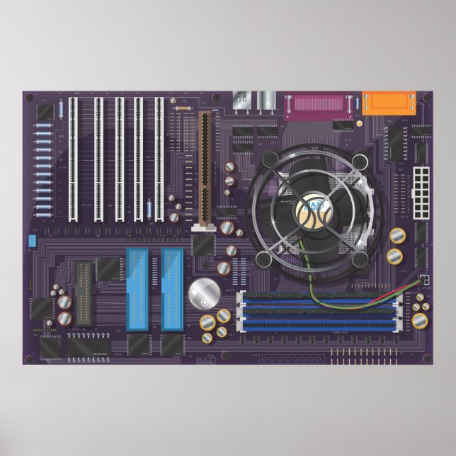 Computer Motherboard Poster (Front)