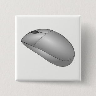 Computer Mouse 15 Cm Square Badge