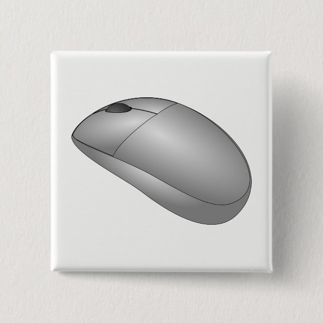 Computer Mouse 15 Cm Square Badge (Front)