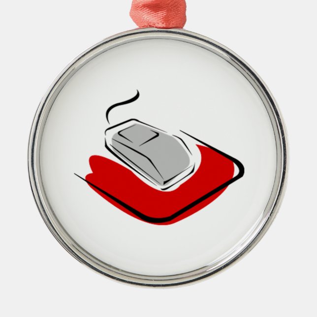 Computer Mouse Metal Tree Decoration (Front)