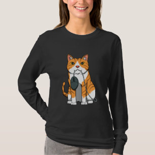 Computer Mouse With Cat Kitten Feline Gamer Gaming T-Shirt