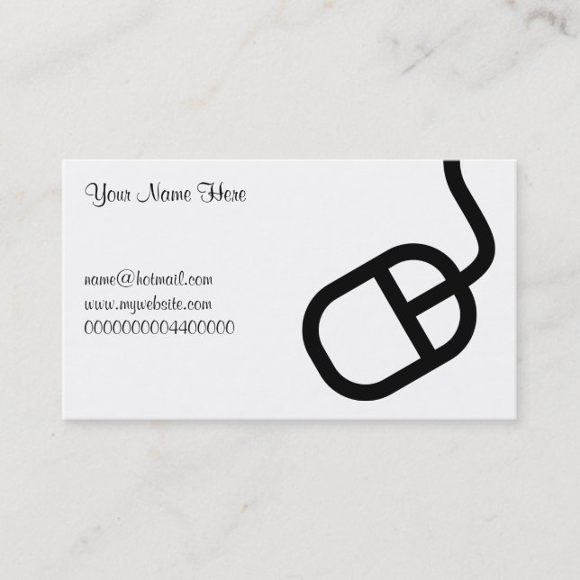Computer Mouse, Your Name Here, Business Card (Front)