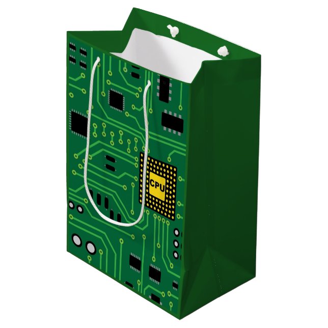 Computer Nerd Circuit Board CPU                  I Medium Gift Bag (Front Angled)