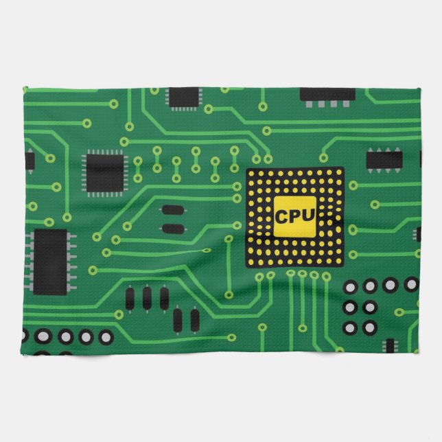 Computer Nerd Circuit Board CPU                  I Tea Towel (Horizontal)
