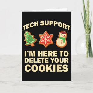 Computer Nerd Funny Christmas Designs Men's Black  Card