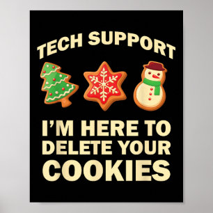 Computer Nerd Funny Christmas Designs Men's Black  Poster
