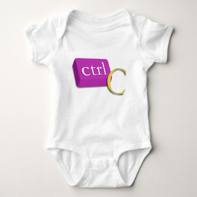 Computer Nerd Twin Baby 1 of 2 (ctrl C) Onsies Bodysuit (Front)