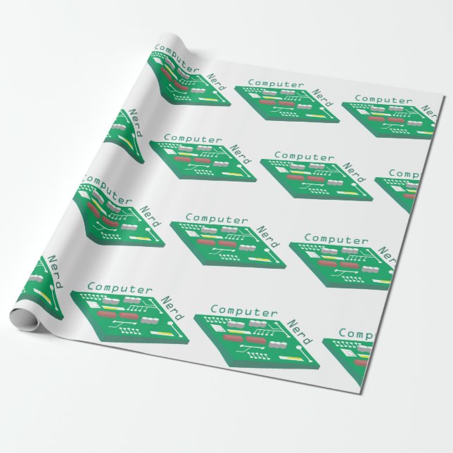 Computer Nerd Wrapping Paper (Unrolled)