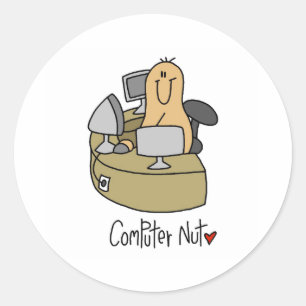 Computer Nut Classic Round Sticker