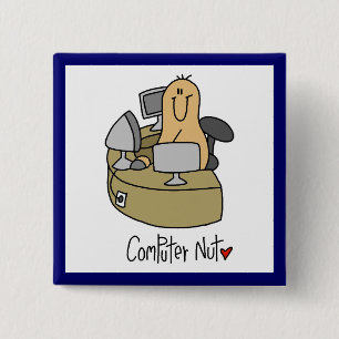 Computer Nut T-shirts and Gifts 15 Cm Square Badge