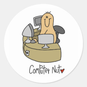 Computer Nut T-shirts and Gifts Classic Round Sticker