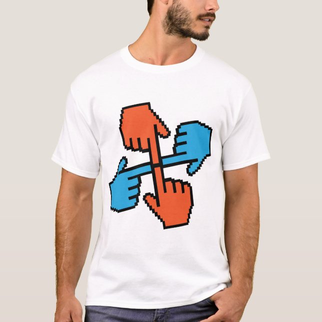 computer pointer geek hand T-Shirt (Front)
