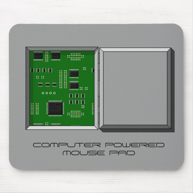 "COMPUTER POWERED MOUSE PAD" hatch & circuit board Pad (Front)