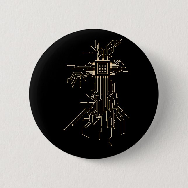 Computer Processor Geeky Electronic Components 6 Cm Round Badge (Front)