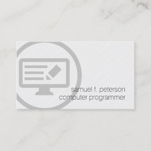Computer Programmer Bold Program Code Icon I.T. Business Card
