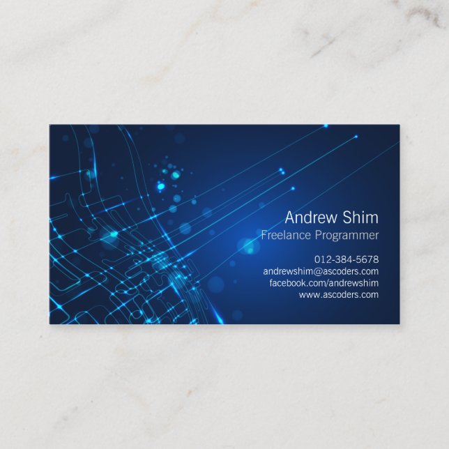 Computer Programmer Business Card Light Circuits (Front)