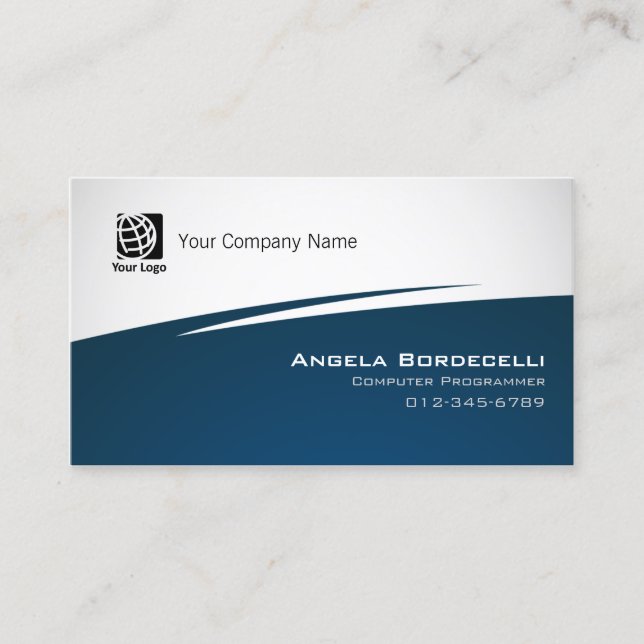 Computer Programmer Business Card Simple Zig Zag (Front)