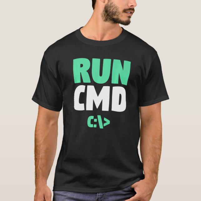 Computer Programmer Command Prompt  Run CMD T-Shirt (Front)