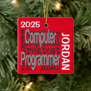Computer Programmer Extraordinaire CUSTOM Ceramic Ornament