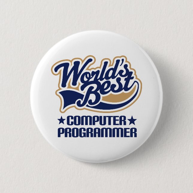 Computer Programmer Gift 6 Cm Round Badge (Front)