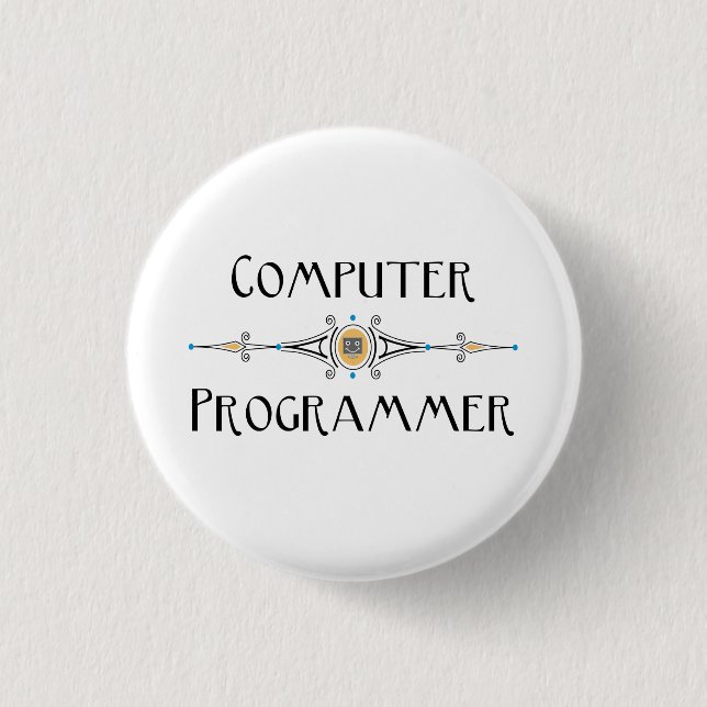 Computer Programmer Line 3 Cm Round Badge (Front)