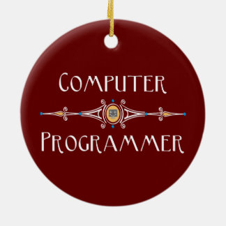 Computer Programmer Line Ceramic Tree Decoration