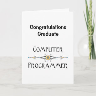 Computer Programmer Line Graduation Card