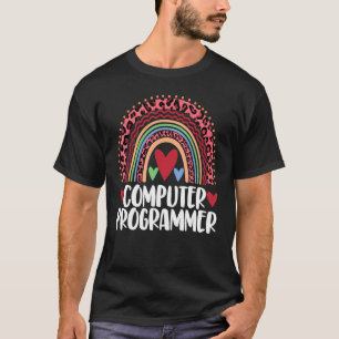 Computer Programmer Rainbow Men Leopard Rainbow L T-Shirt