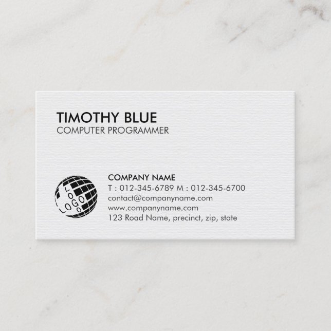 Computer Programmer Technology Business Card (Front)