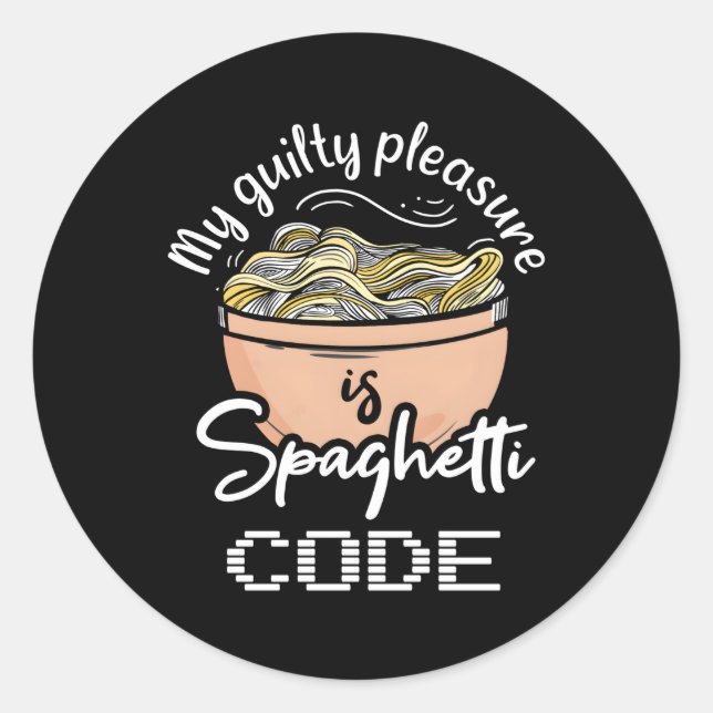 Computer Programming Spaghetti Code Programmer Ita Classic Round Sticker (Front)