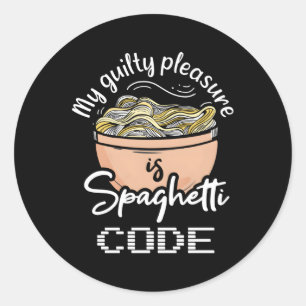 Computer Programming Spaghetti Code Programmer Ita Classic Round Sticker