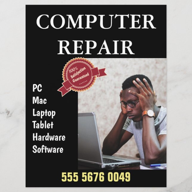 Computer Repair Business Advertising Flyer (Front)