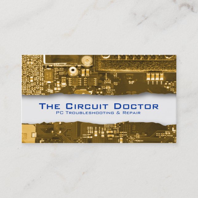 Computer Repair Business Card Electronic Circuits (Front)